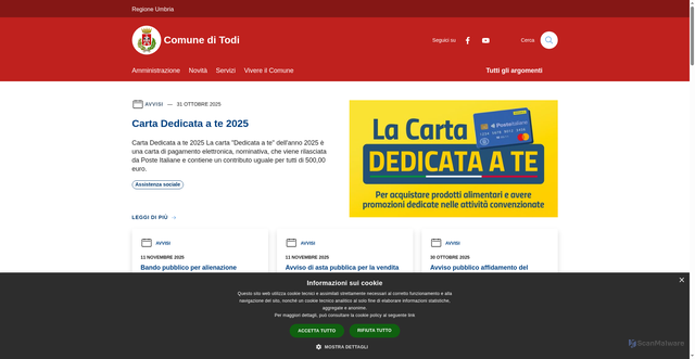 Security scan screenshot of https://www.comune.todi.pg.it/it