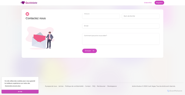 Security scan screenshot of https://crush.vegas/contact?language=french