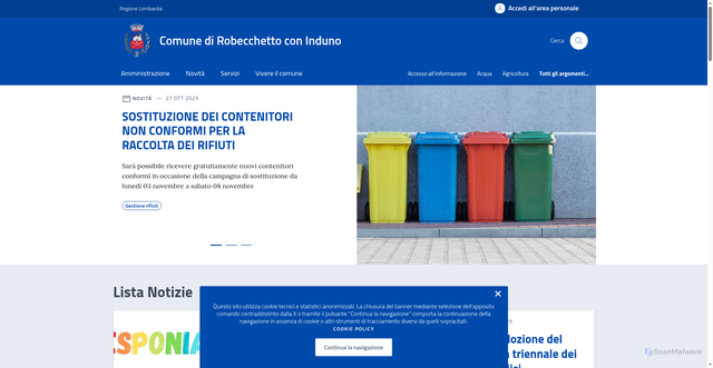 Security scan screenshot of https://comune.robecchetto-con-induno.mi.it/