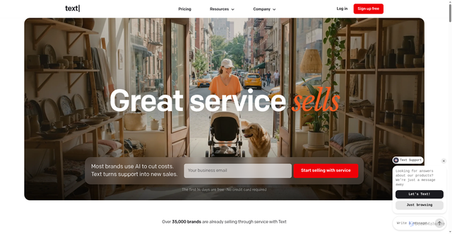 Security scan screenshot of https://text.com