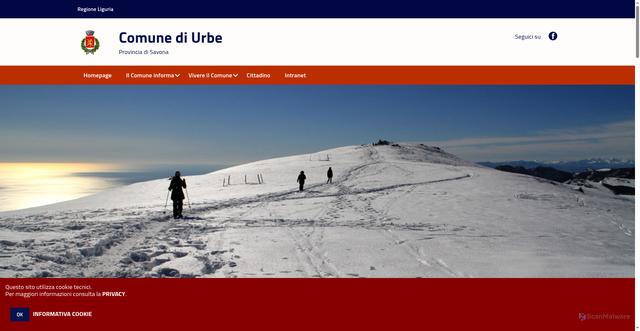 Security scan screenshot of www.comune.urbe.sv.it
