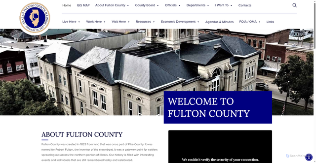 Security scan screenshot of https://fultoncountyil.gov/