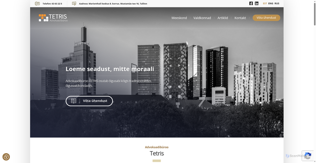 Security scan screenshot of https://tetrisab.ee