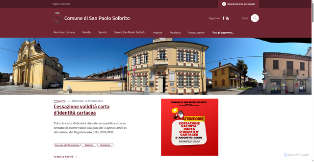 Security scan screenshot of https://www.comune.sanpaolosolbrito.at.it/