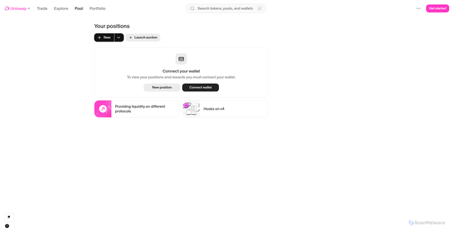 Security scan screenshot of https://web-testing-dev-entry-gateway-uniswap.vercel.app/positions