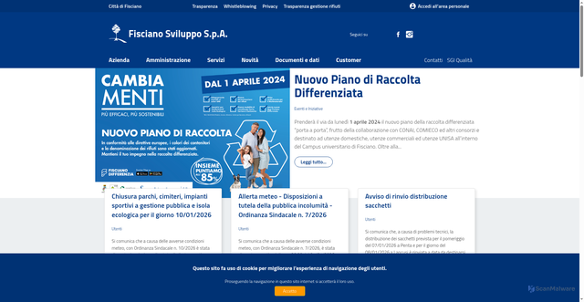 Security scan screenshot of https://www.fiscianosviluppo.com/