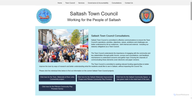 Security scan screenshot of http://www.saltash.gov.uk