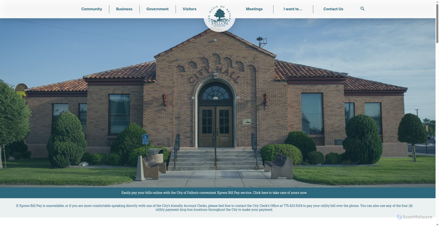 Security scan screenshot of https://www.fallonnevada.gov/
