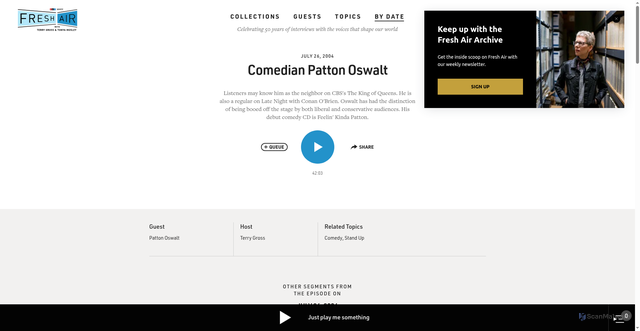 Security scan screenshot of https://freshairarchive.org/segments/comedian-patton-oswalt