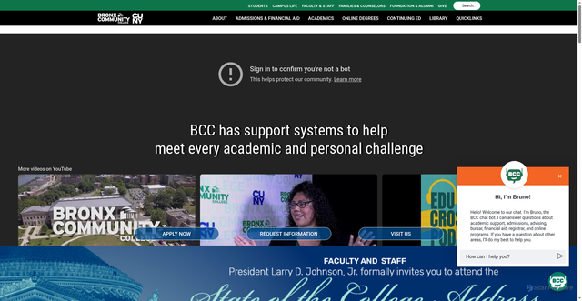 Security scan screenshot of https://www.bcc.cuny.edu/