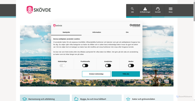 Security scan screenshot of https://www.skovde.se/