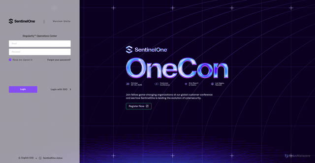 Security scan screenshot of https://euce1-pax8.sentinelone.net