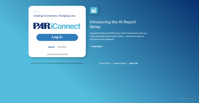 Security scan screenshot of https://app.pariconnect.com