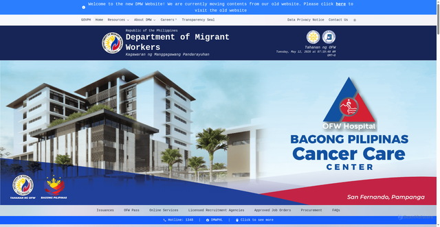Security scan screenshot of https://dmw.gov.ph