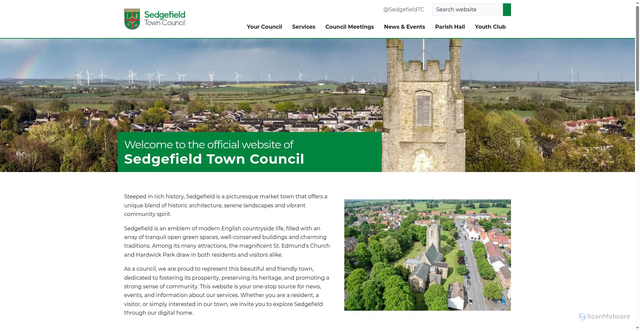 Security scan screenshot of http://www.sedgefield.net/