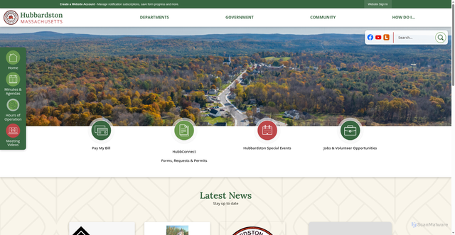 Security scan screenshot of https://www.hubbardstonma.gov/