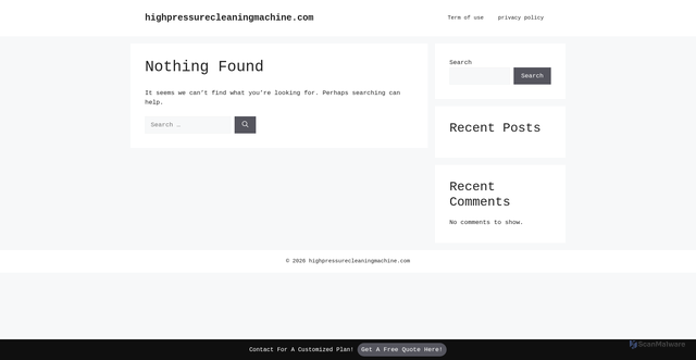 Security scan screenshot of https://highpressurecleaningmachine.com/