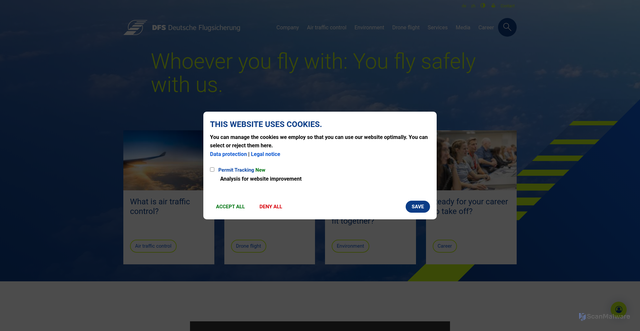 Security scan screenshot of https://www.dfs.de/homepage/en/