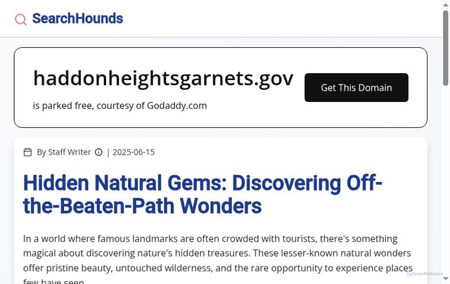 Security scan screenshot of https://haddonheightsgarnets.gov/