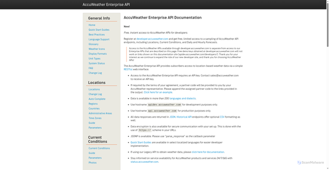 Security scan screenshot of https://api.accuweather.com