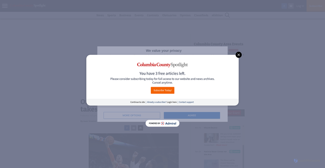Security scan screenshot of https://columbiacountyspotlight.com/2025/11/20/oregon-state-mens-basketball-paradise-jam-2025-umass-evansville/