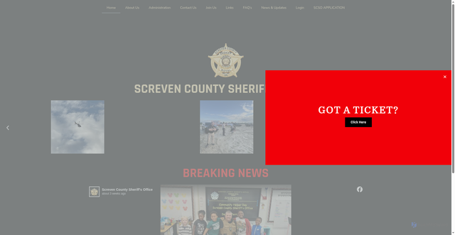 Security scan screenshot of https://screvencosheriffga.gov/