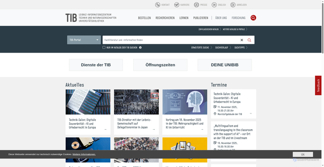 Security scan screenshot of https://www.tib.eu/
