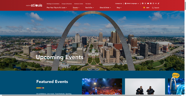Security scan screenshot of https://explorestlouis.com/events/