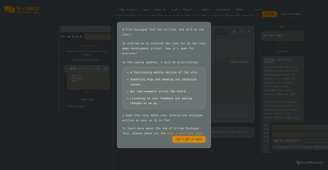 Security scan screenshot of http://dtreetool.com/