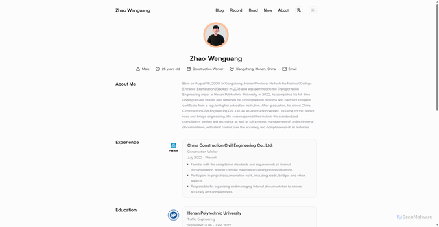 Security scan screenshot of https://curriculum-vitae-06z242w395.edgeone.app/
