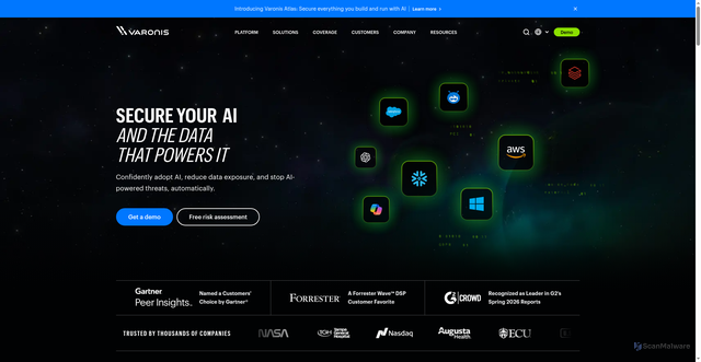 Security scan screenshot of https://auth-us-dc08.api.varonis.io