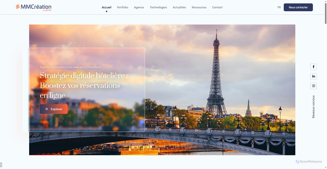 Security scan screenshot of https://mmcreation.com