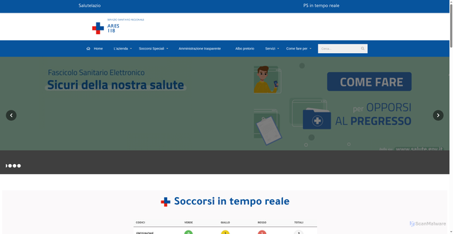 Security scan screenshot of https://www.ares118.it