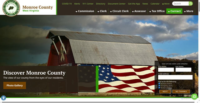 Security scan screenshot of https://www.monroecountywv.gov/