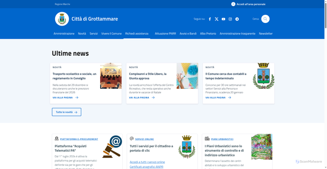 Security scan screenshot of https://www.comune.grottammare.ap.it/