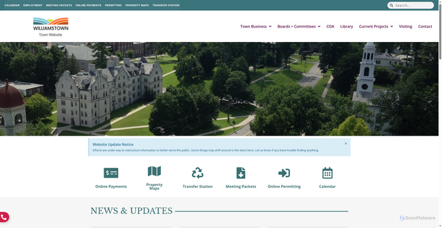 Security scan screenshot of https://williamstownma.gov/