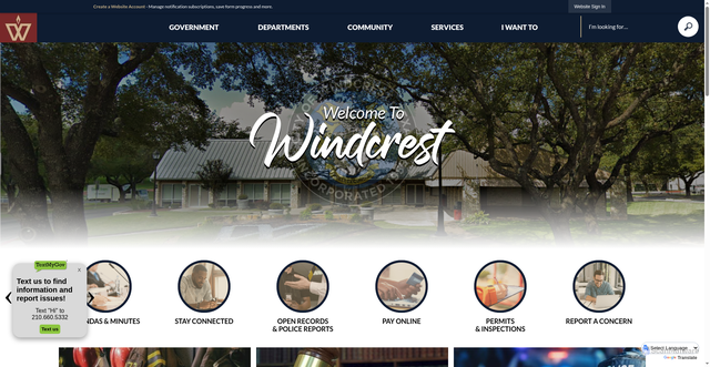 Security scan screenshot of https://www.windcrest-tx.gov/