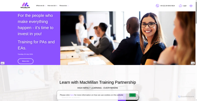 Security scan screenshot of https://macmillantraining.net/