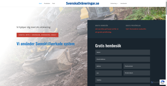 Security scan screenshot of https://xn--svenskadrneringar-yqb.se