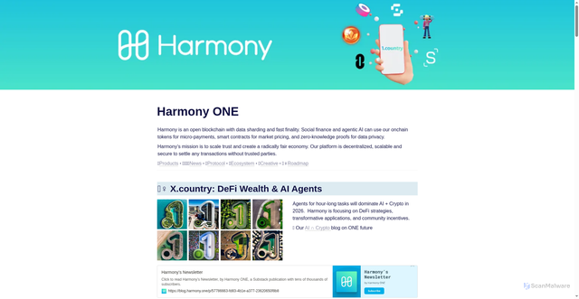 Security scan screenshot of https://harmony.one