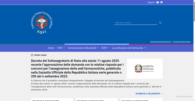 Security scan screenshot of https://www.fofi.it/