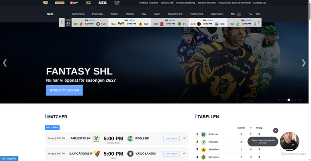 Security scan screenshot of https://shl.se