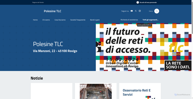 Security scan screenshot of https://www.polesinetlc.it/home