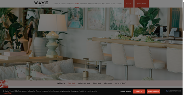 Security scan screenshot of https://www.waveresort.com/dining/the-bar