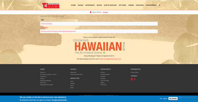 Security scan screenshot of https://www.timessupermarkets.com/recipe/by_ing_id/325