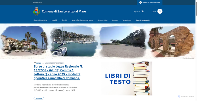 Security scan screenshot of https://www.comune.sanlorenzoalmare.im.it/