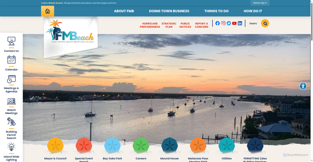 Security scan screenshot of https://fortmyersbeachfl.gov/