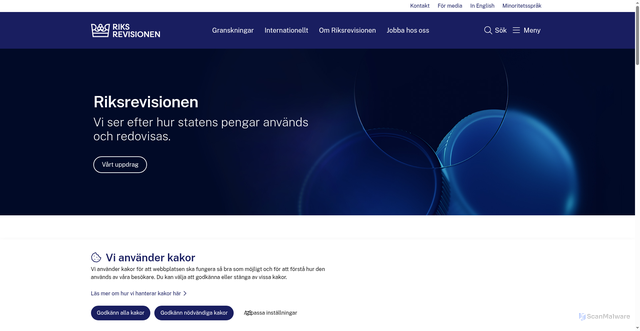 Security scan screenshot of https://www.riksrevisionen.se