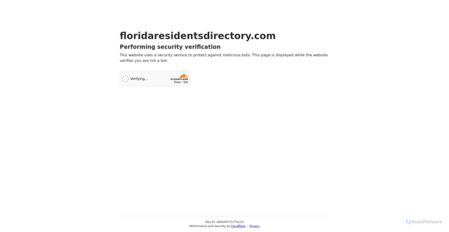 Security scan screenshot of https://floridaresidentsdirectory.com