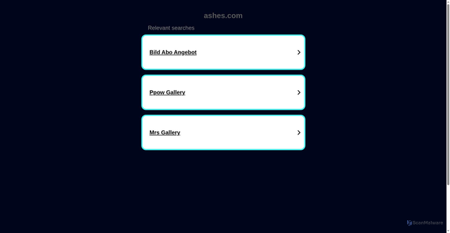 Security scan screenshot of http://www.ashes.com/